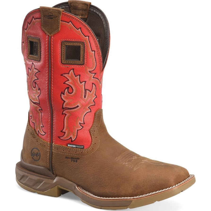 Men'S Double H | Double H Men'S Henly 11" Comp Toe Wp Western Work Boot Dh5358 Brown