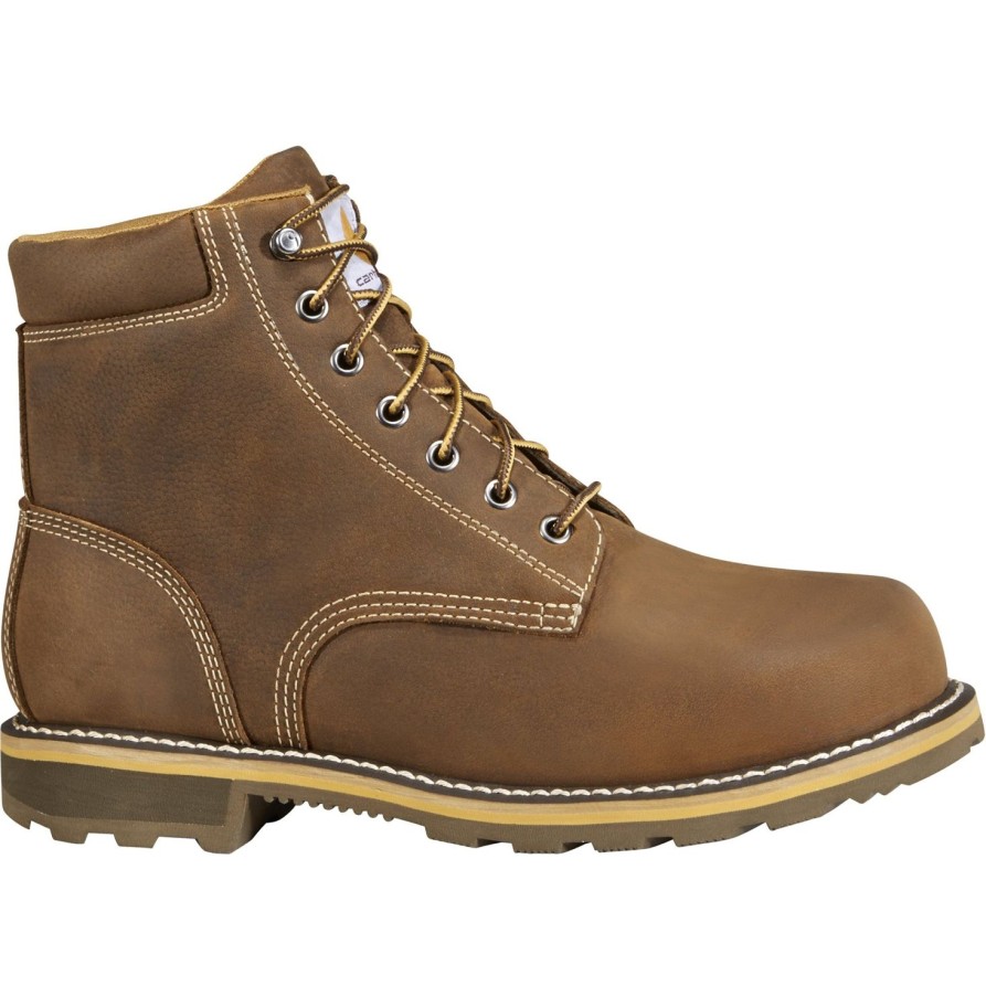 Men'S Carhartt | Carhartt Men'S 6" Soft Toe Waterproof Work Boot Cmw6190 Brown