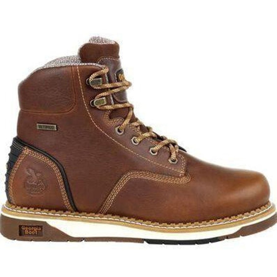 Men'S Georgia | Georgia Men'S Amp Lt Wedge Soft Toe Wp Work Boot Gb00350 Brown