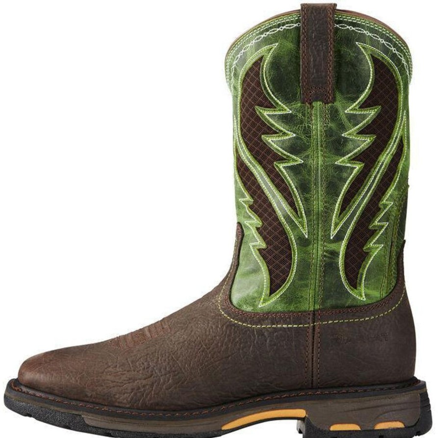 Men'S Ariat | Ariat Men'S Workhog Venttek 11" Wide Comp Toe Western Work Boot - 10020084 Brown