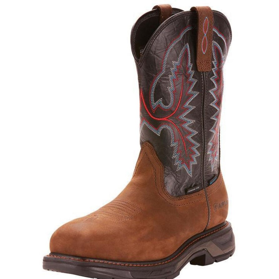 Men'S Ariat | Ariat Men'S Workhog Xt 11" Carbon Toe Wp Western Work Boot 10024968 Brown