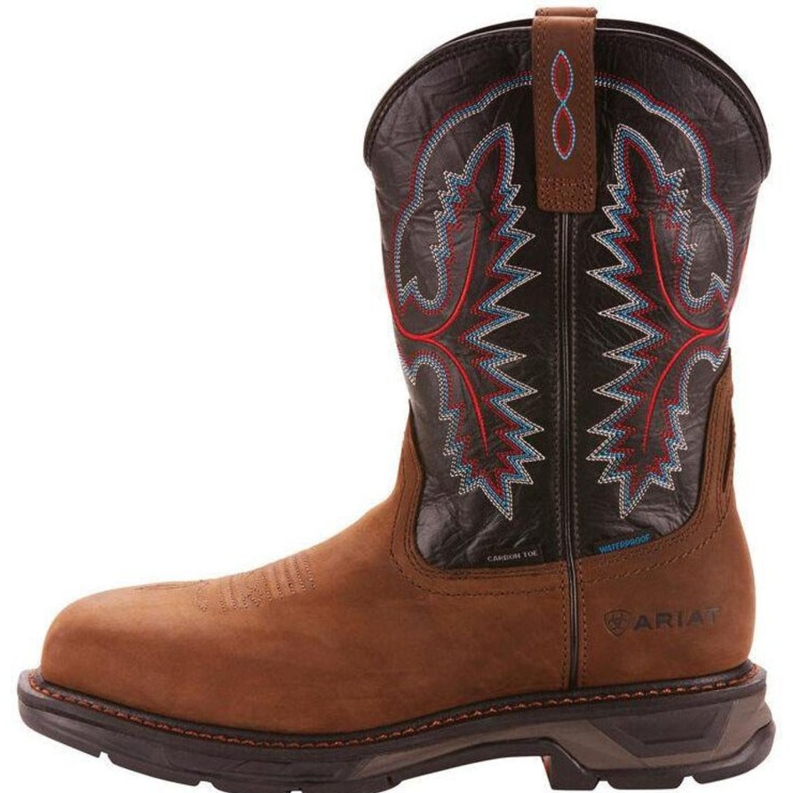 Men'S Ariat | Ariat Men'S Workhog Xt 11" Carbon Toe Wp Western Work Boot 10024968 Brown