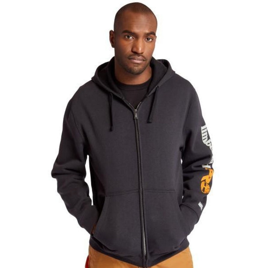 Men'S Timberland Pro | Timberland Pro Men'S Hhs Full-Zip Work Hoodie Tb0A235X001 Black