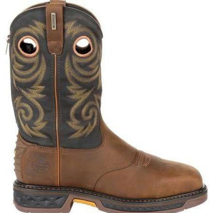 Men'S Georgia | Georgia Men'S Carbo-Tec Lt 11" Stl Toe Wp Western Work Boot Gb00267 Brown