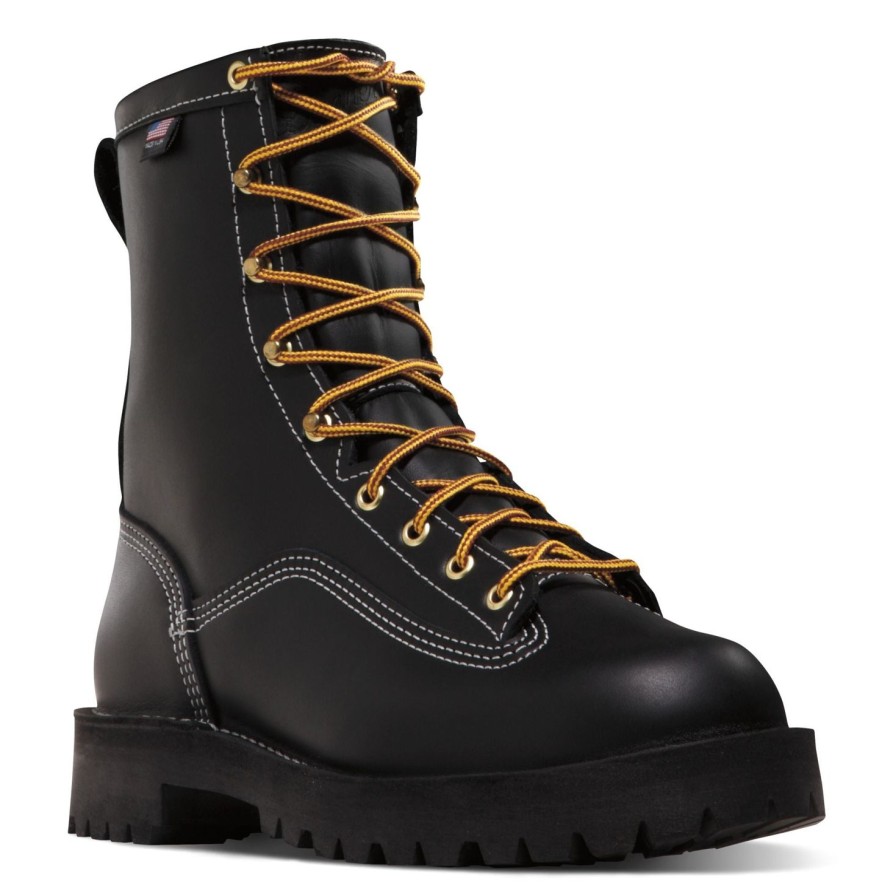 Men'S Danner | Danner Men'S Rain Forest Usa Made 8" Comp Toe Wp Work Boot 11550 Black