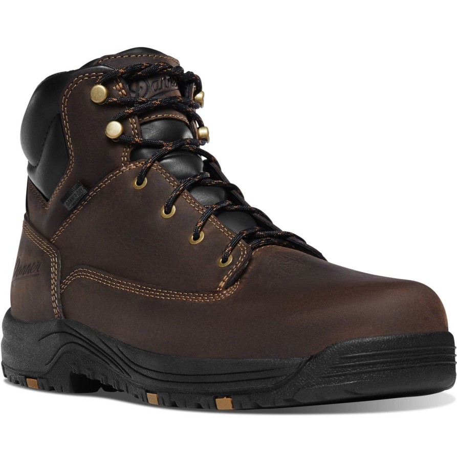 Men'S Danner | Danner Men'S Caliper 6" Aluminum Toe Wp Work Boot 19453 Brown