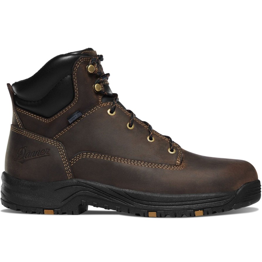 Men'S Danner | Danner Men'S Caliper 6" Aluminum Toe Wp Work Boot 19453 Brown