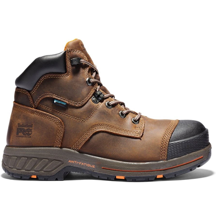 Men'S Timberland Pro | Timberland Pro Men'S Helix 6" Hd Comp Toe Wp Work Boot - Tb0A1Hql214 Brown