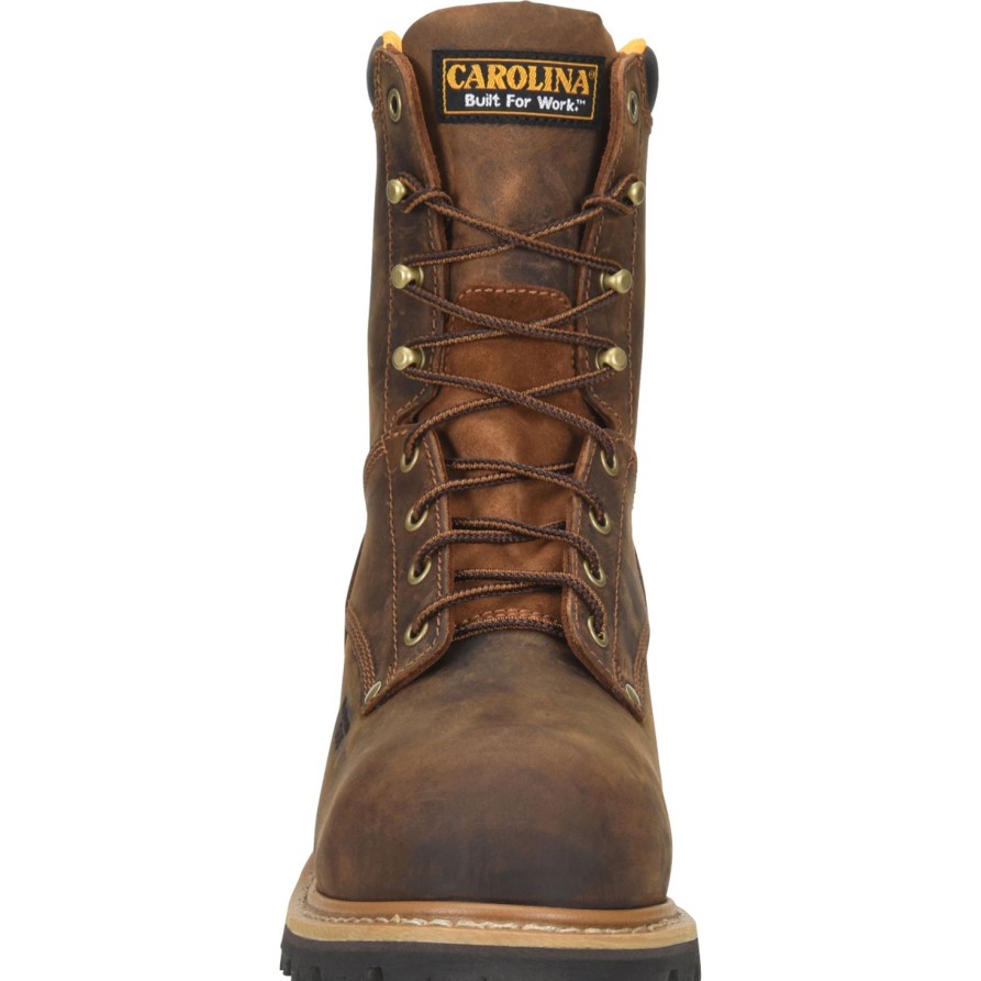 Men'S Carolina | Carolina Men'S Poplar 8" Logger Comp Toe Work Boot Ca9853 Brown