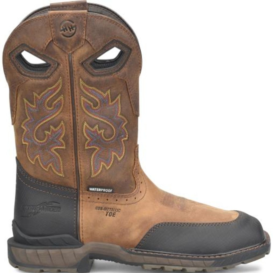 Men'S Double H | Double H Men'S Rebunke 11" St Waterproof Lug Roper Work Boot Dh5397 Brown