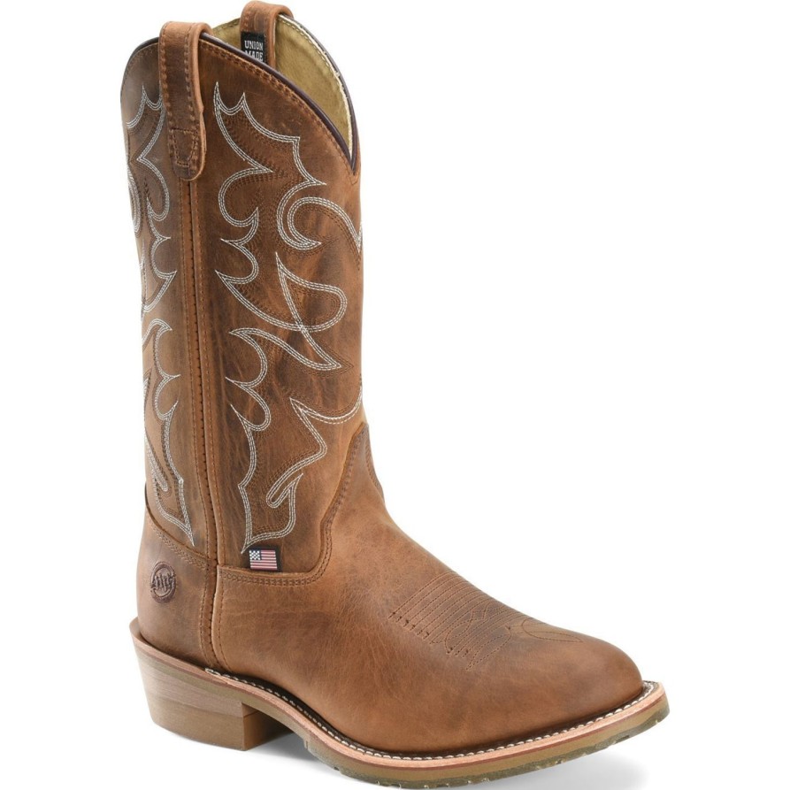 Men'S Double H | Double H Men'S Dylan 12" Soft Toe Usa Made Western Work Boot - Dh1552 Brown