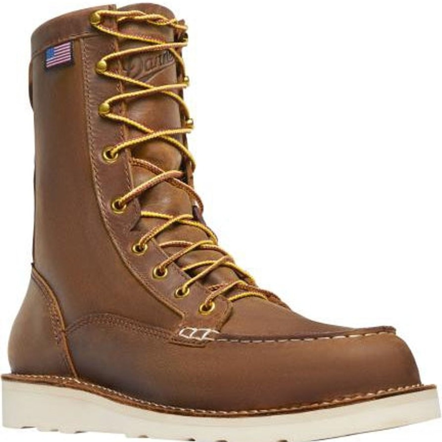 Men'S Danner | Danner Men'S Bull Run 8" Steel Toe Usa Made Wedge Work Boot - 15542 Tobacco