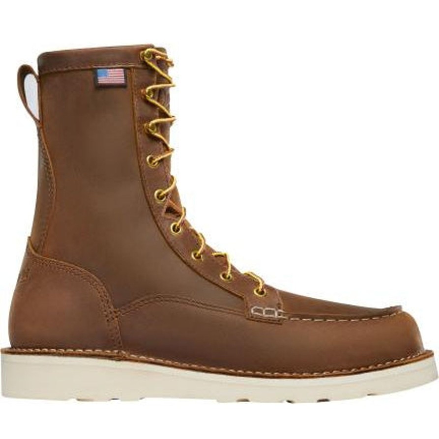 Men'S Danner | Danner Men'S Bull Run 8" Steel Toe Usa Made Wedge Work Boot - 15542 Tobacco