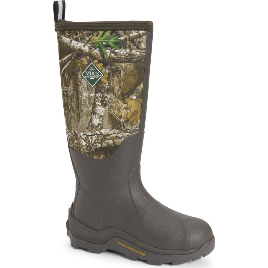 Men'S Muck | Muck Men'S Woody Max Wp Rubber Hunt Boot - Brown/ Wdm-Rte Realtree Edge