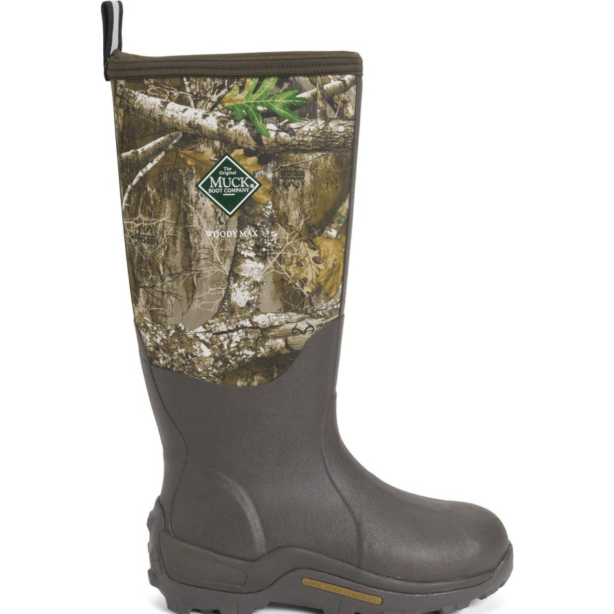 Men'S Muck | Muck Men'S Woody Max Wp Rubber Hunt Boot - Brown/ Wdm-Rte Realtree Edge