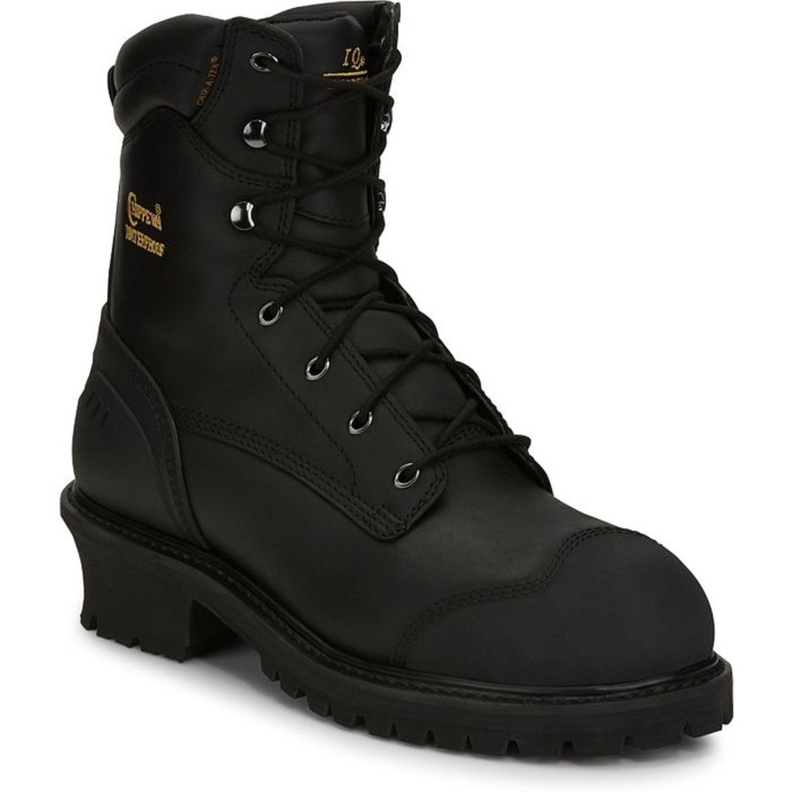 Men'S Chippewa | Chippewa Men'S Aldarion 8" Comp Toe Wp 400G Ins Logger Work Boot - 55058 Black