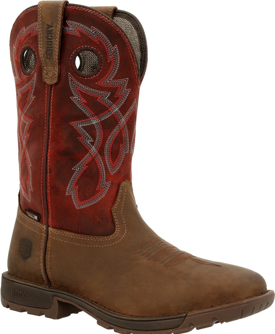 Men'S Rocky | Rocky Men'S Legacy 32 10" Steel Toe Wp Western Work Boot Rkw0341 Tan