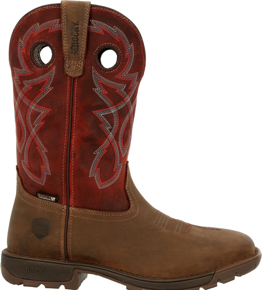 Men'S Rocky | Rocky Men'S Legacy 32 10" Steel Toe Wp Western Work Boot Rkw0341 Tan