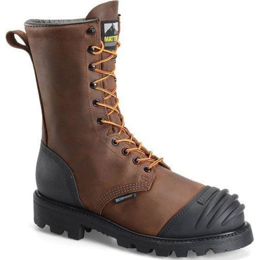 Men'S Matterhorn | Matterhorn Men'S Copper 10" Steel Toe Wp Metguard Usa Made Work Boot - Mt910 Brown