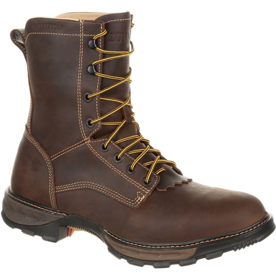 Men'S Durango | Durango Men'S Maverick Xp Lacer 8" Round Toe Wp Work Boot - Ddb0174 Brown