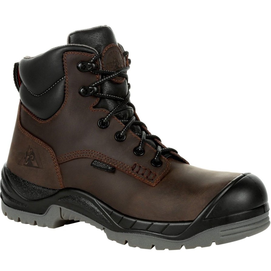 Men'S Rocky | Rocky Men'S Worksmart 6" Comp Toe Wp Rubber Work Boot Rkk0310 Brown