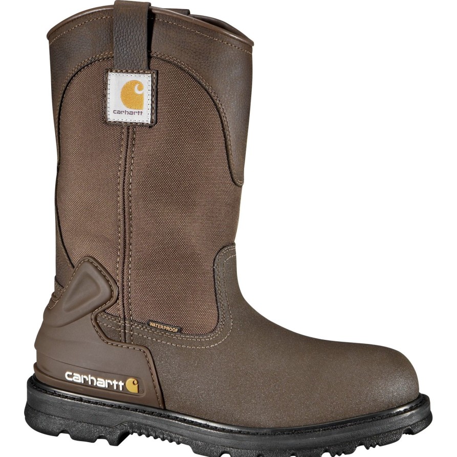 Men'S Carhartt | Carhartt Men'S 11" Steel Toe Wp Wellington Work Boot Cmp1270 Brown