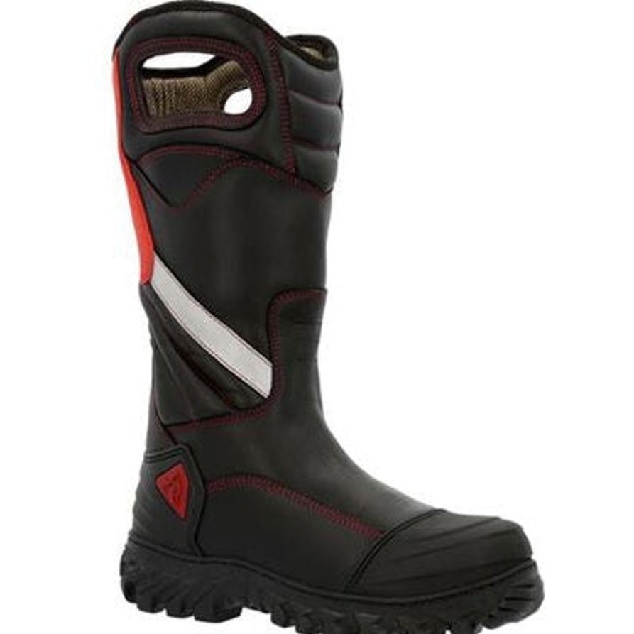 Men'S Rocky | Rocky Women'S Code Red Struct 14" Wp Comp Toe Fire Boot Rkd0092 Black