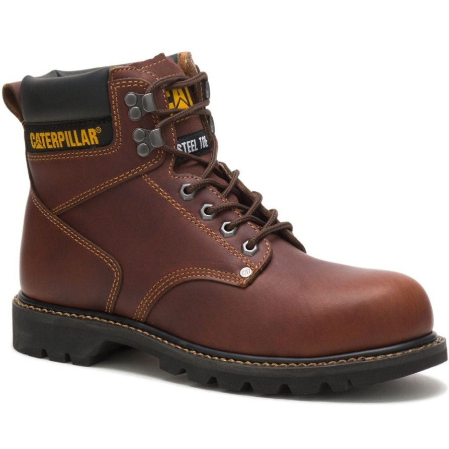 Men'S CAT | Cat Men'S Second Shift Steel Toe Work Boot P89817 Tan