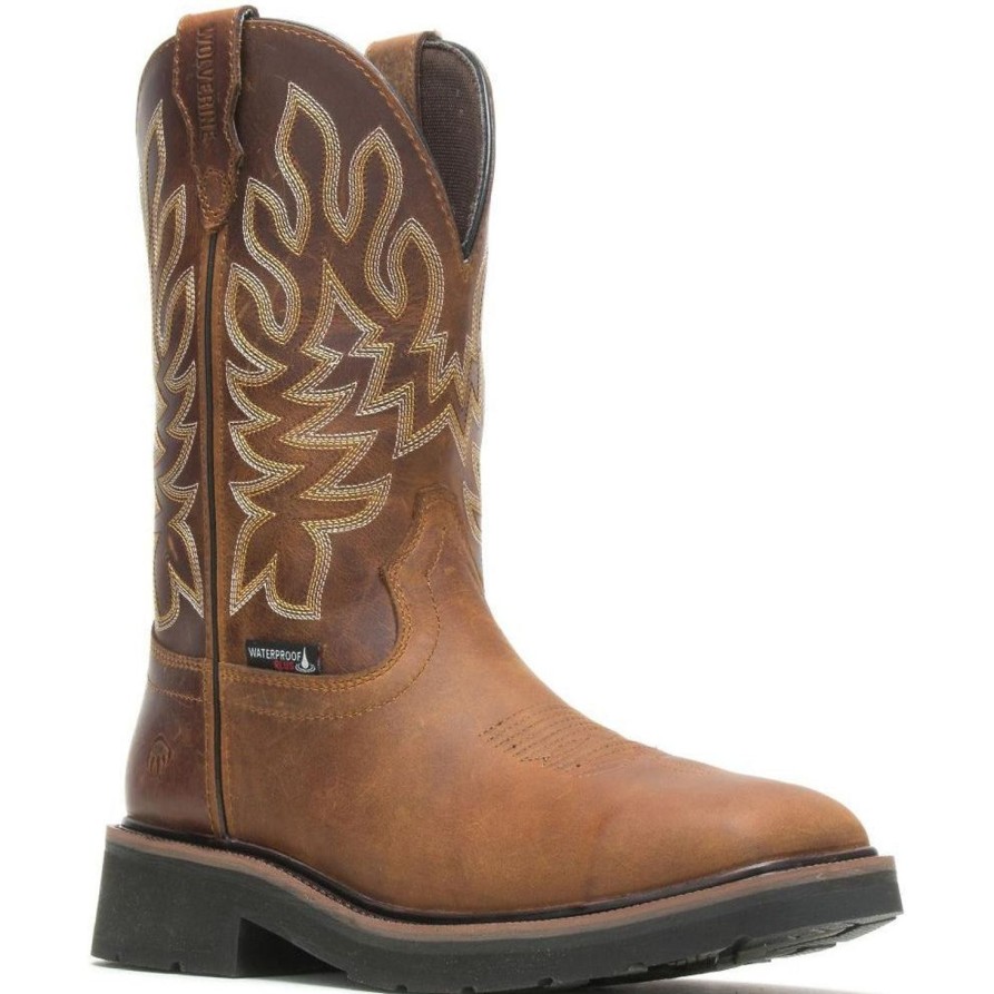 Men'S Wolverine | Wolverine Men'S Rancher Steel Toe Wp Wellington Work Boot - W211114 Tobacco