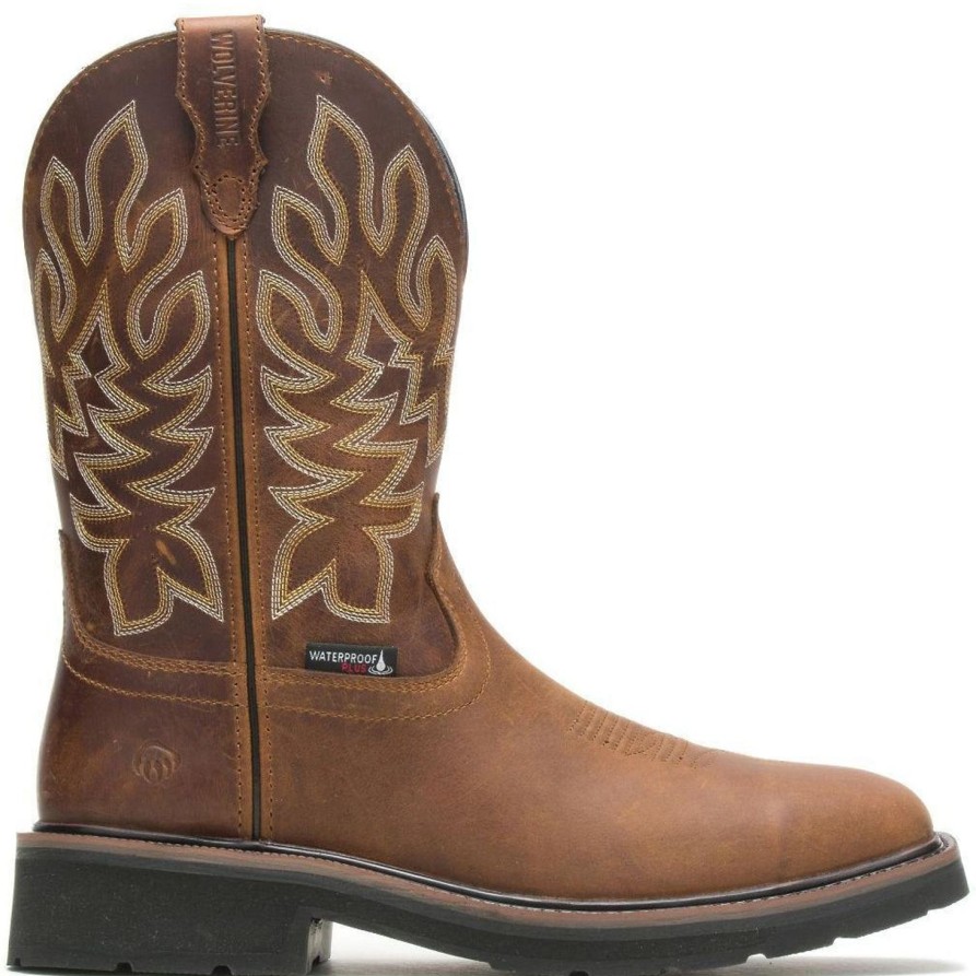 Men'S Wolverine | Wolverine Men'S Rancher Steel Toe Wp Wellington Work Boot - W211114 Tobacco