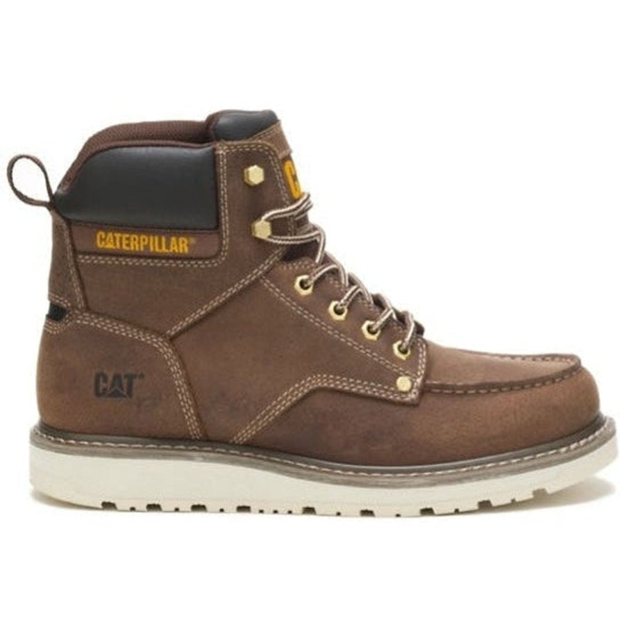 Men'S CAT | Cat Men'S Calibrate Soft Toe Wp Slip Resistant Work Boot P51074 Khaki