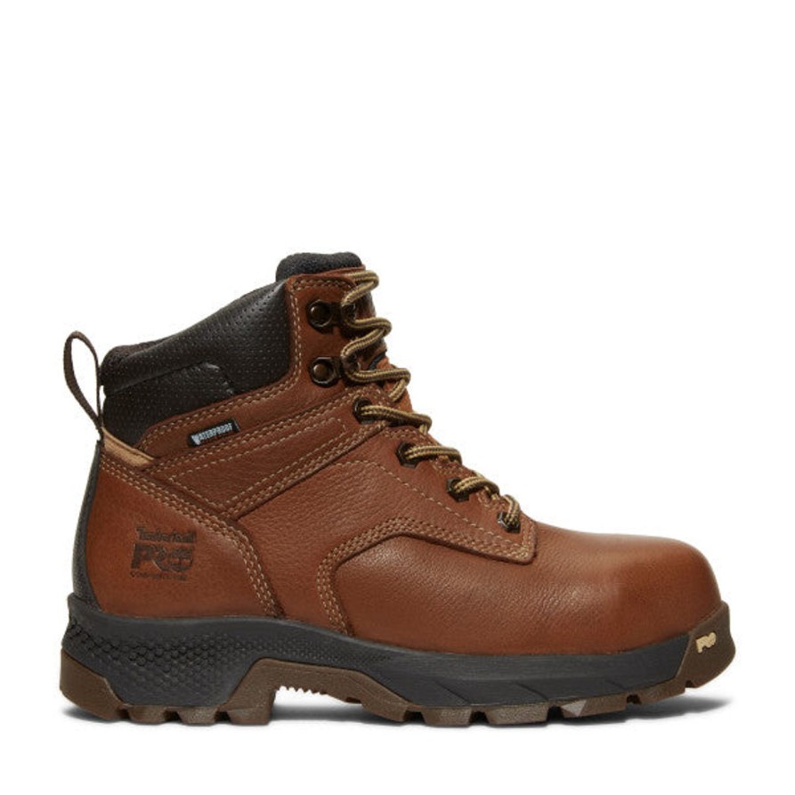 Women'S Timberland Pro | Timberland Pro Women'S Titan Ev 6" Comp Toe Wp Work Boot Tb0A5P1A214 Brown