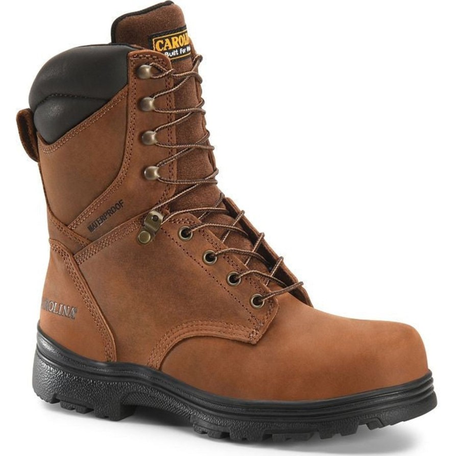 Men'S Carolina | Carolina Men'S Surveyor 8" Steel Toe Wp Slip Resist Work Boot Ca3524 Brown