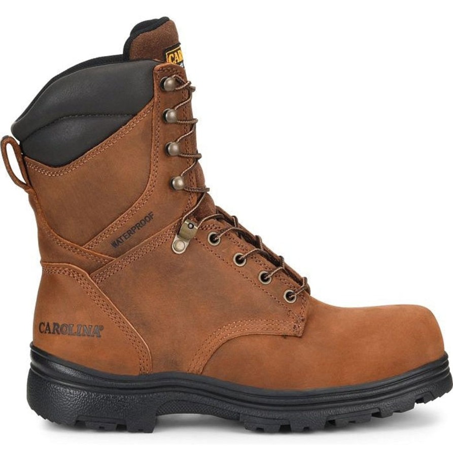 Men'S Carolina | Carolina Men'S Surveyor 8" Steel Toe Wp Slip Resist Work Boot Ca3524 Brown