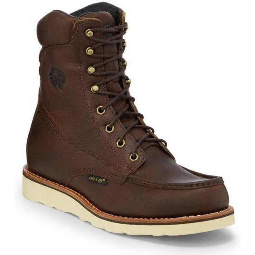 Men'S Chippewa | Chippewa Men'S Edge Walker 8" Moc Toe Wp Lace-Up Work Boot 25346 Brown