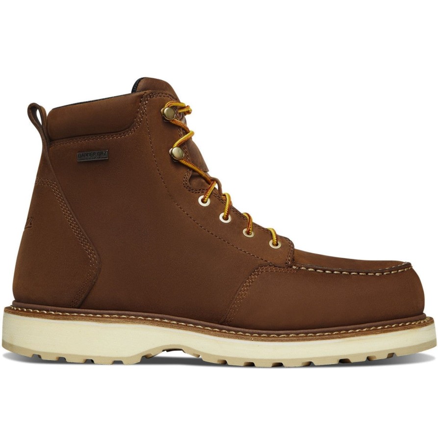 Men'S Danner | Danner Men'S Cedar River 6" Wp Soft Moc Toe Work Boot 14300 Brown