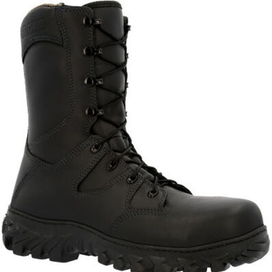 Men'S Rocky | Rocky Men'S Code Red 8" Wp Rated Comp Toe Fire Boot Rkd0086 Black