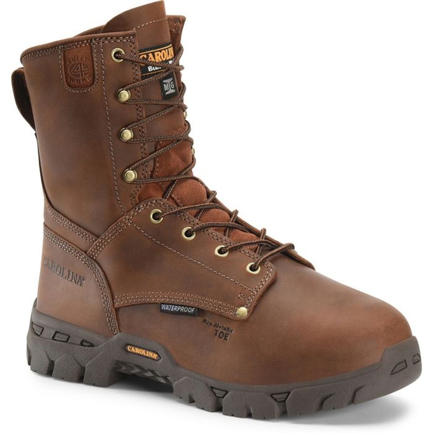 Men'S Carolina | Carolina Men'S Buster 8" Comp Toe Wp Metguard Work Boot Ca9582 Brown