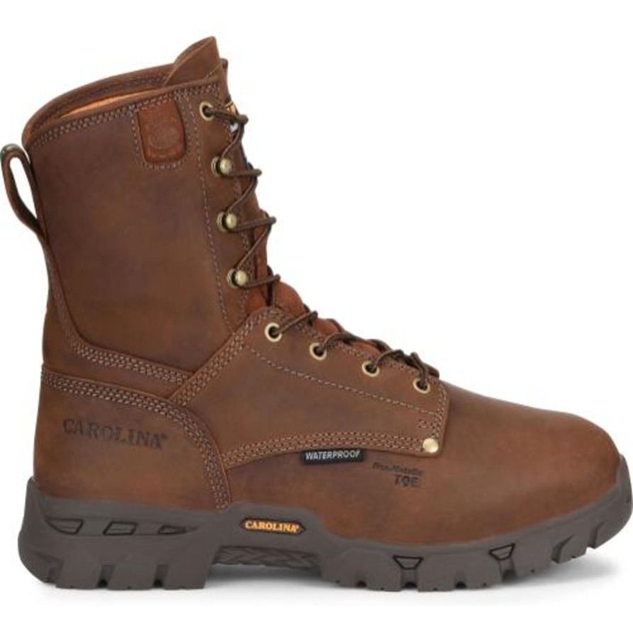 Men'S Carolina | Carolina Men'S Buster 8" Comp Toe Wp Metguard Work Boot Ca9582 Brown