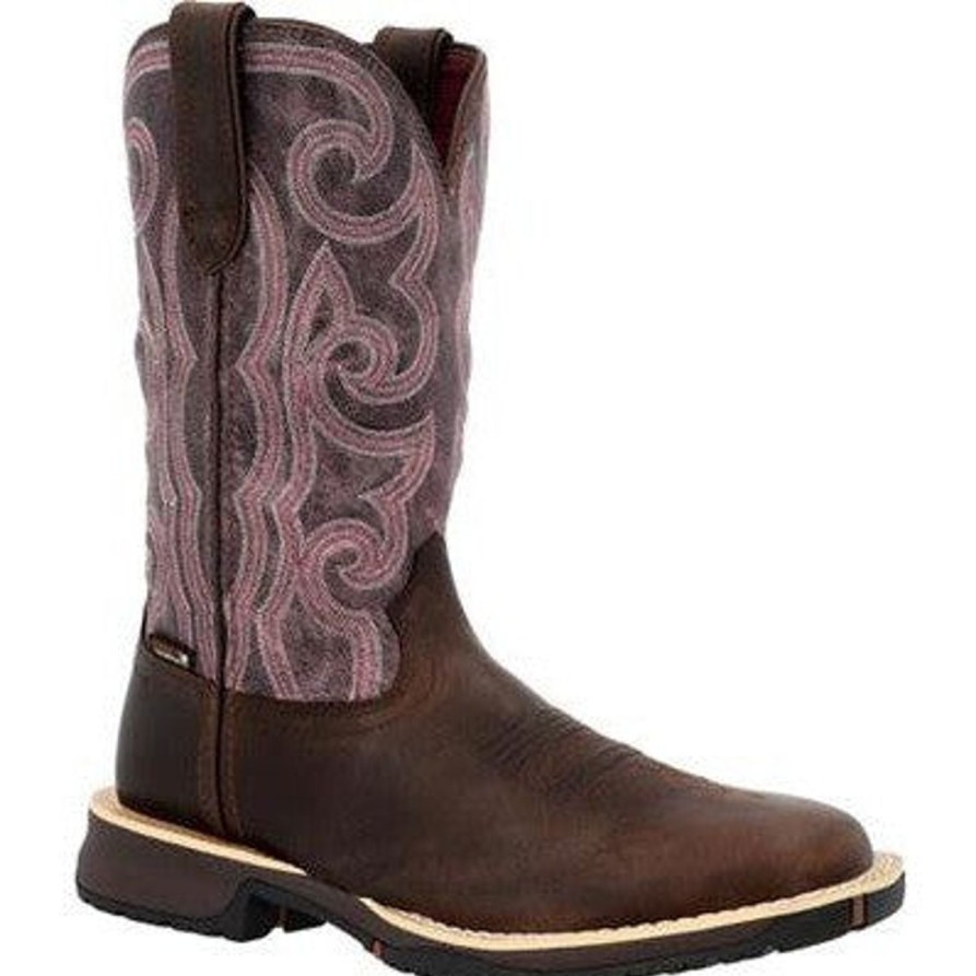 Women'S Rocky | Rocky Women'S Rosemary 11" Square Toe Wp Western Work Boot Rkw0422 Brown