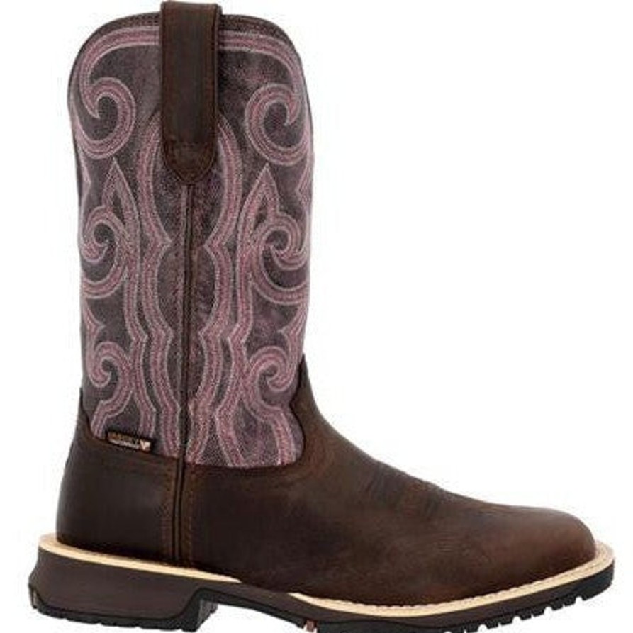 Women'S Rocky | Rocky Women'S Rosemary 11" Square Toe Wp Western Work Boot Rkw0422 Brown