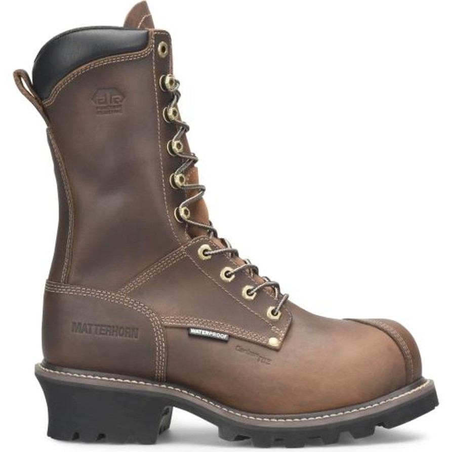 Men'S Matterhorn | Matterhorn Men'S Arc 10" Wp Comp Toe Logger Work Boot Mt2510 Brown