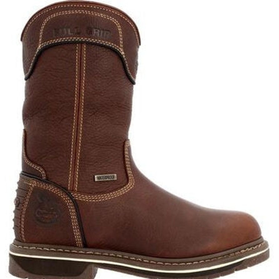 Women'S Georgia | Georgia Women'S Amp Lt Edge 10" Wp Pull On Work Boot Gb00516 Brown