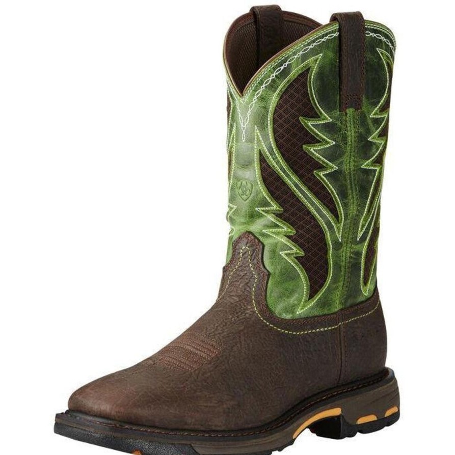 Men'S Ariat | Ariat Men'S Workhog Venttek 11" Wide Westernwork Boot - 10020083 Brown