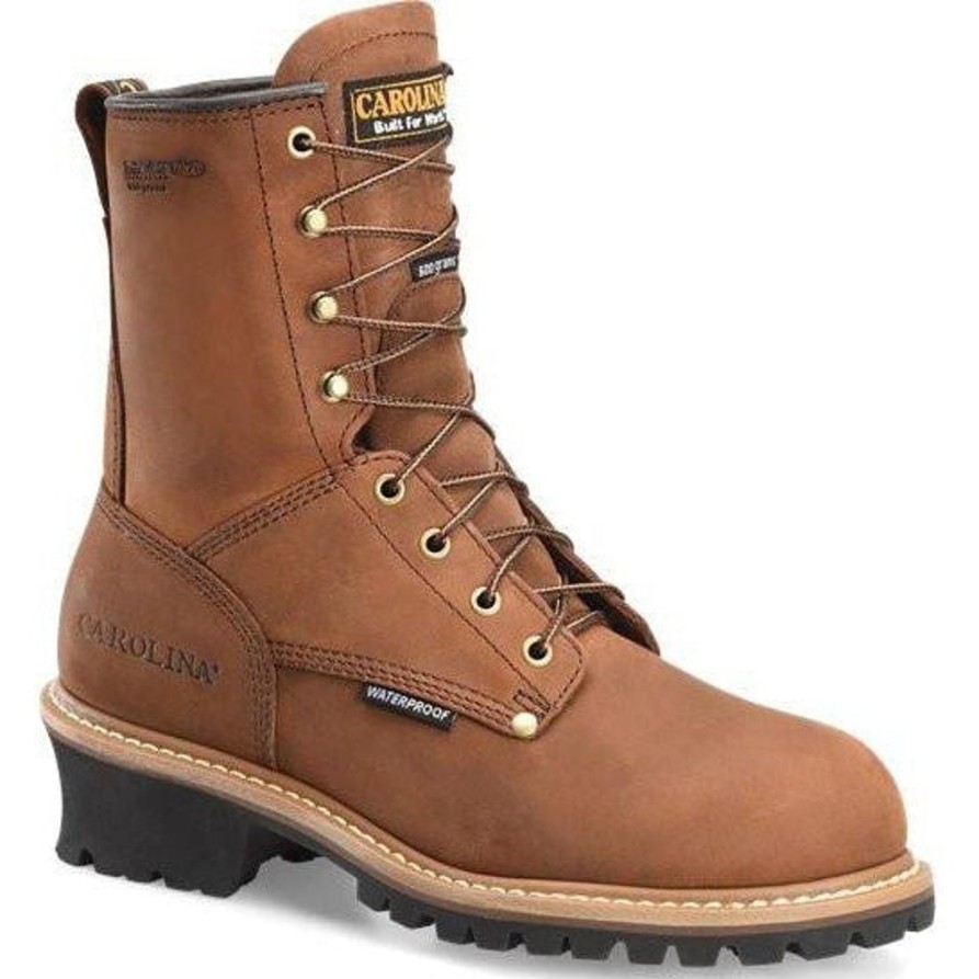 Men'S Carolina | Carolina Men'S Elm 8" Wp Insulated Logger Work Boot Ca4821 Brown