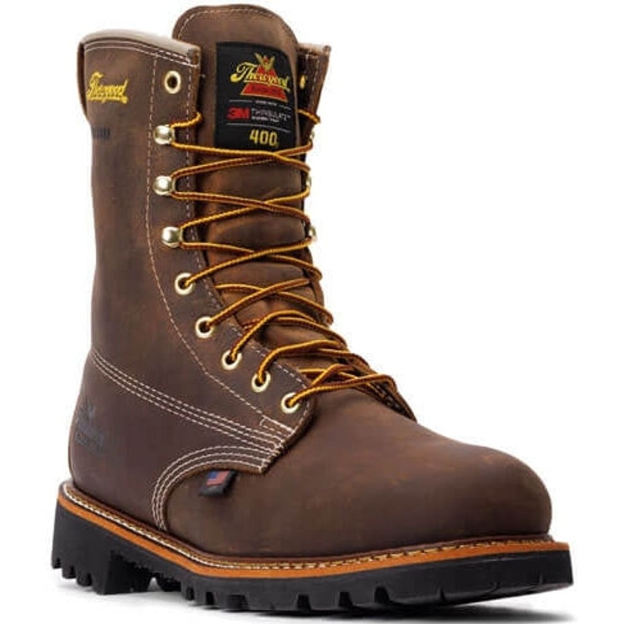 Men'S Thorogood | Thorogood Men'S American Heritage 8" Wp Work Boot -Crazyhorse- 814-4520 Brown