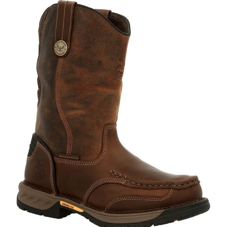 Men'S Georgia | Georgia Men'S Athens 360 11" Soft Toe Wp Work Boot Gb00441 Brown