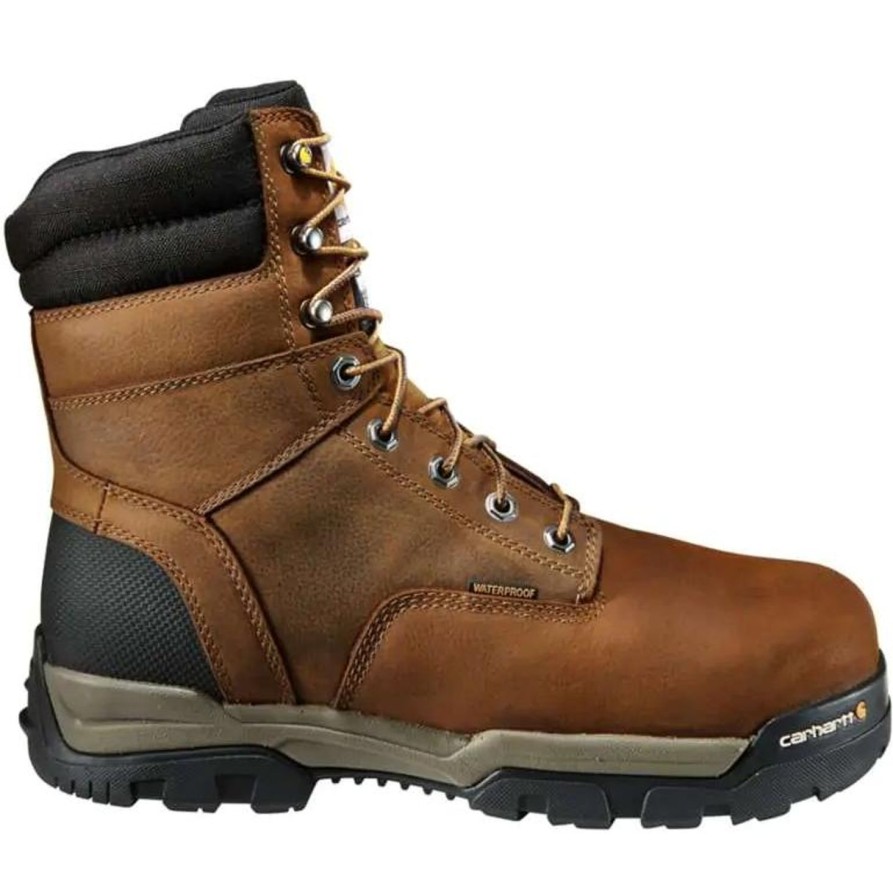 Men'S Carhartt | Carhartt Men'S Ground Force 8" Soft Toe Wp 600G Ins Work Boot- Cme8047 Brown