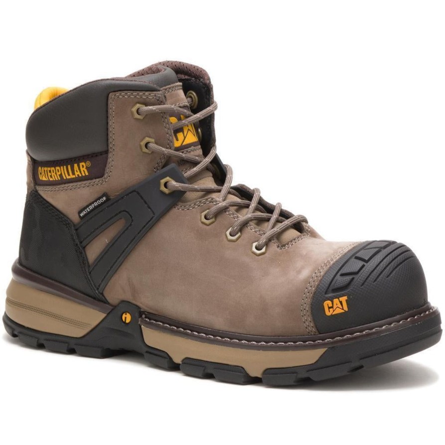 Men'S CAT | Cat Men'S Excavator Superlite Nane Toe Wp Work Boot - Bungee Cord - P91198 Brown