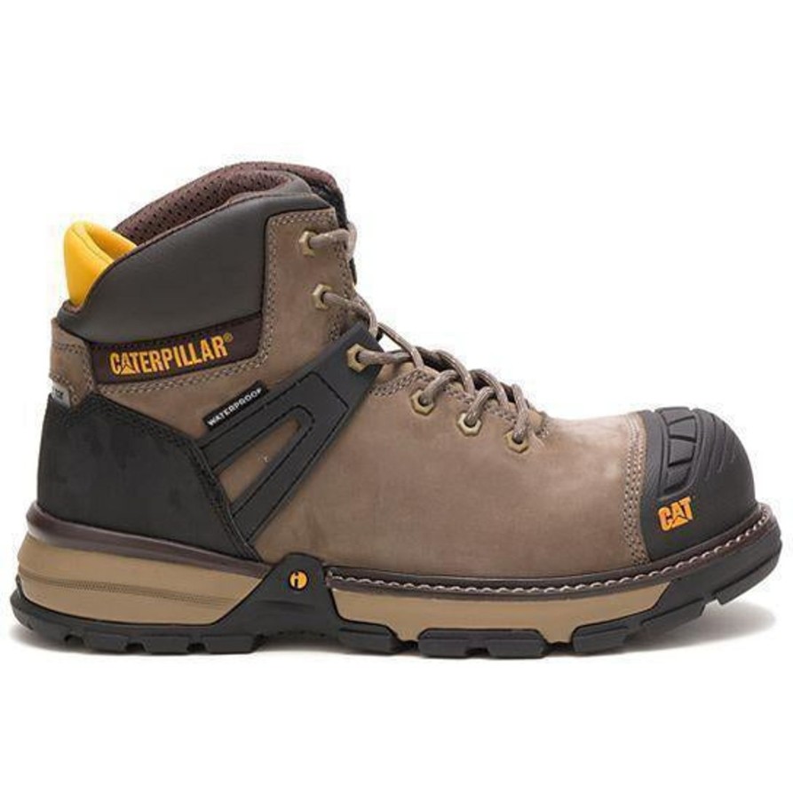 Men'S CAT | Cat Men'S Excavator Superlite Nane Toe Wp Work Boot - Bungee Cord - P91198 Brown